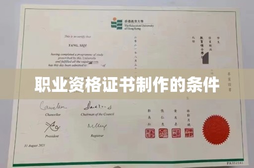 黔东职业资格证书制作的条件